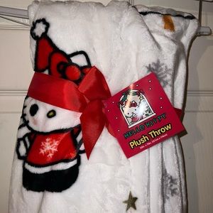 hello kitty white christmas tree blanket brand new